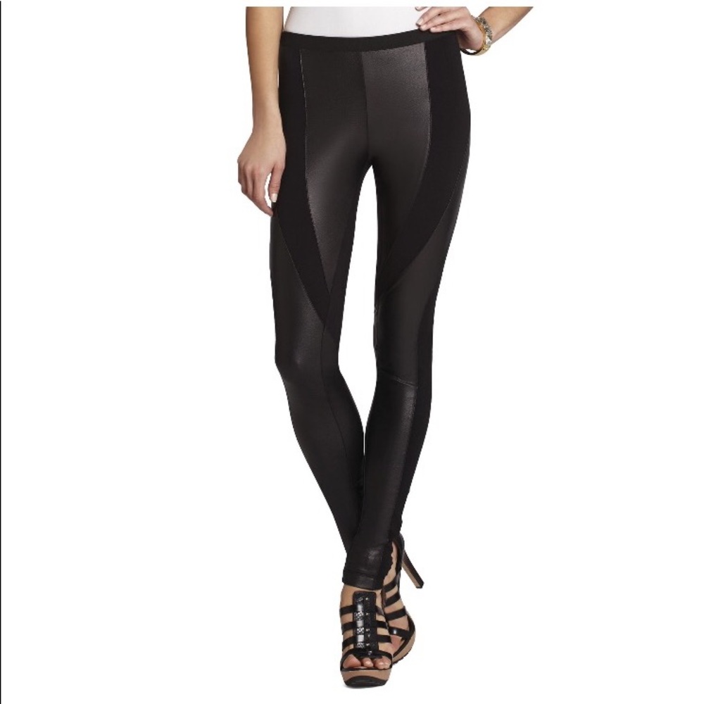 BCBG Aaric faux leather combo leggings